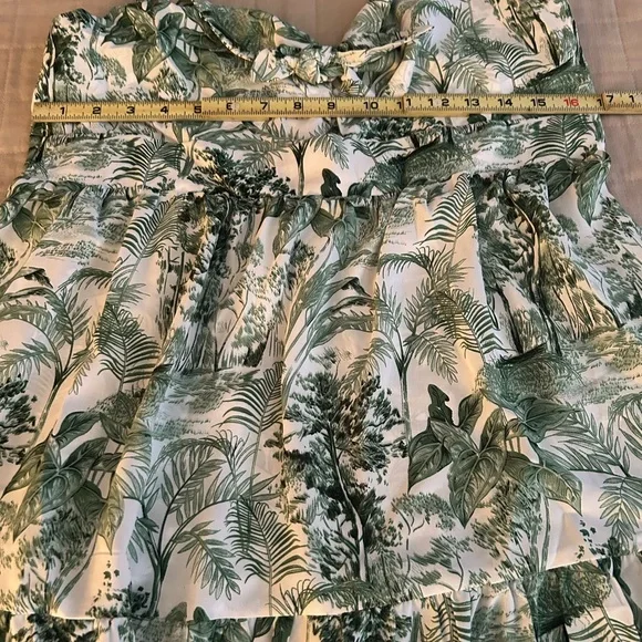 Cider Green Lush Leaf Tropical Print Long Dress💕 - Picture 4 of 8